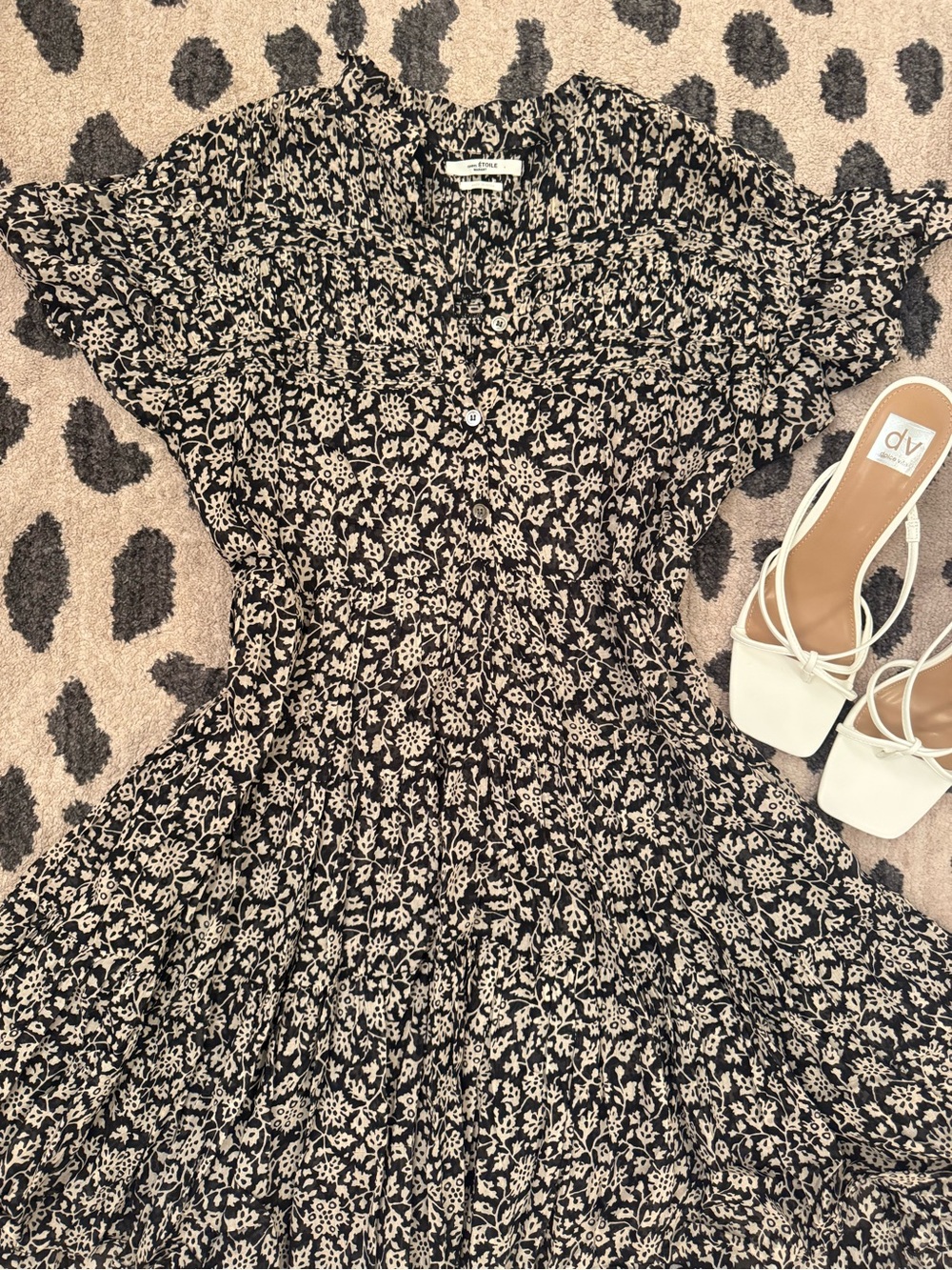 Étoile Isabel Marant Floral Boho Lanikaye Tiered Button Down Mini Dress
